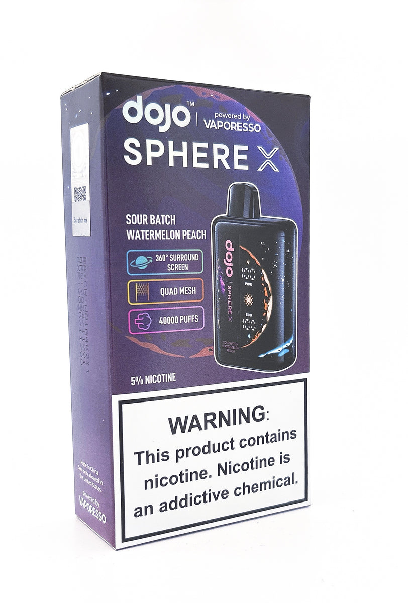 DOJO SPHERE X DISPOSABLE / SOUR BATCH WATERMELON PEACH / 50MG / 20ML / 40K PUFFS
