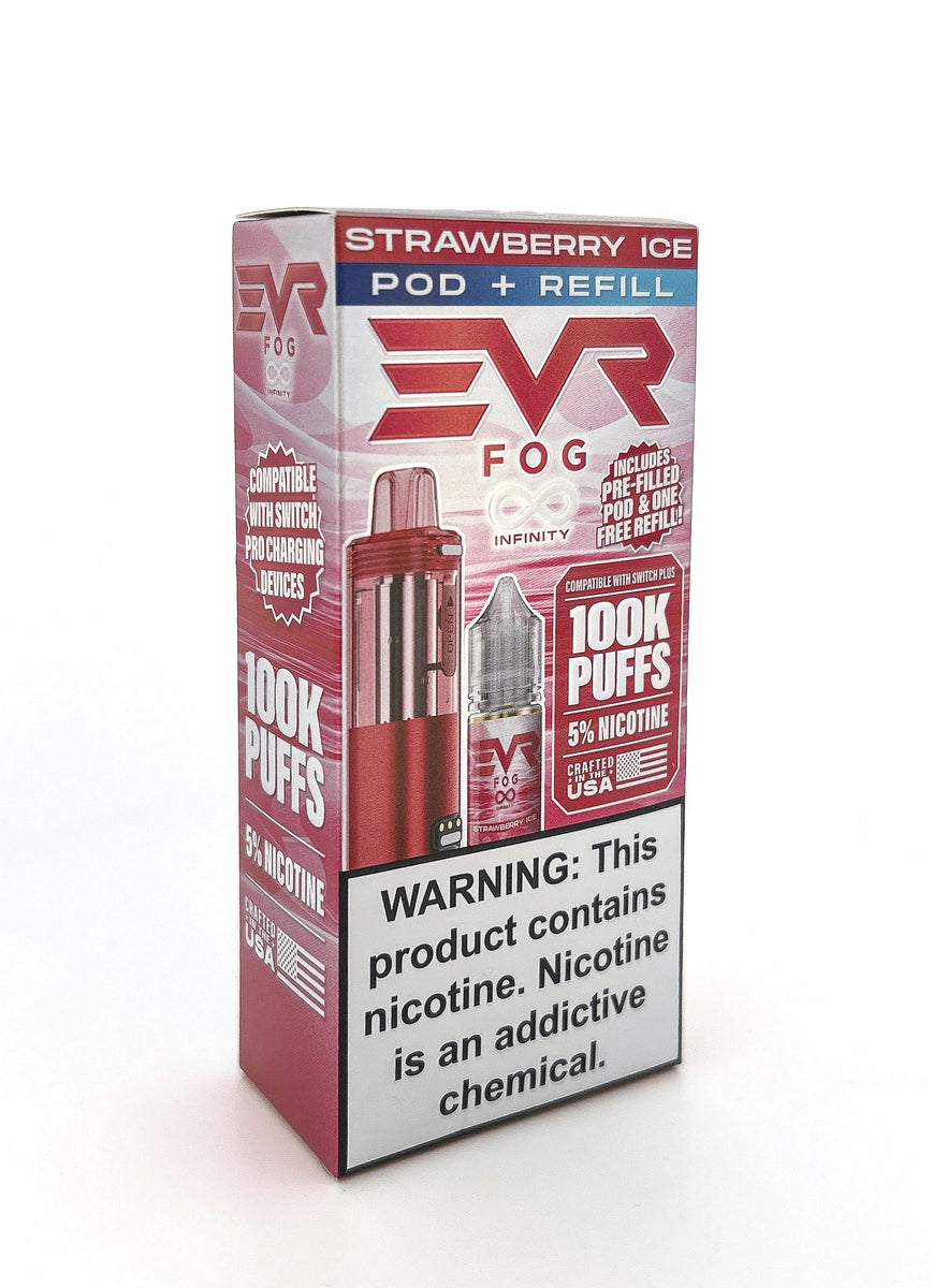 EVR FOG INFINITY DISPOSABLE POD / STRAWBERRY ICE / 50MG / 30ML / 100K PUFFS