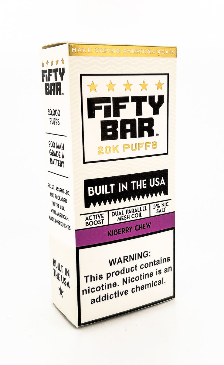 FIFTY BAR V2 DISPOSABLE / KIBERRY CHEW / 50MG / 16ML / 20K PUFFS