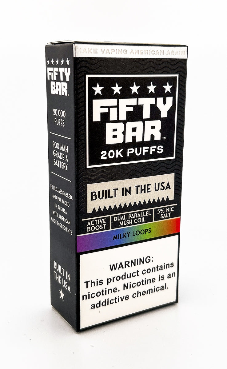 FIFTY BAR V2 DISPOSABLE / MILKY LOOPS / 50MG / 16ML / 20K PUFFS