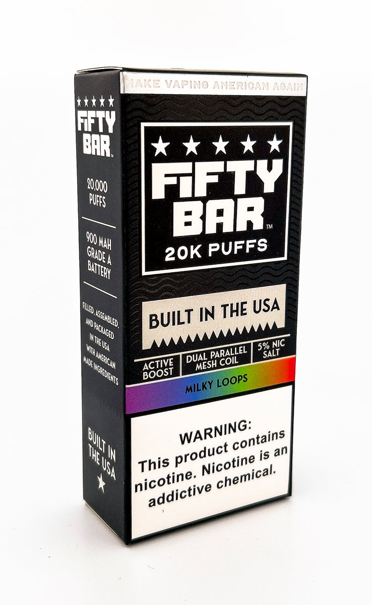 FIFTY BAR V2 DISPOSABLE / MILKY LOOPS / 50MG / 16ML / 20K PUFFS
