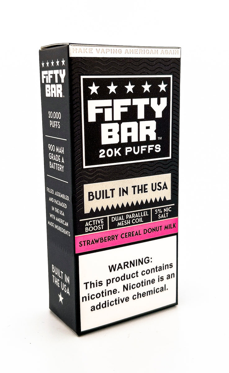 FIFTY BAR V2 DISPOSABLE / STRAWBERRY CEREAL DONUT MILK / 50MG / 16ML / 20K PUFFS