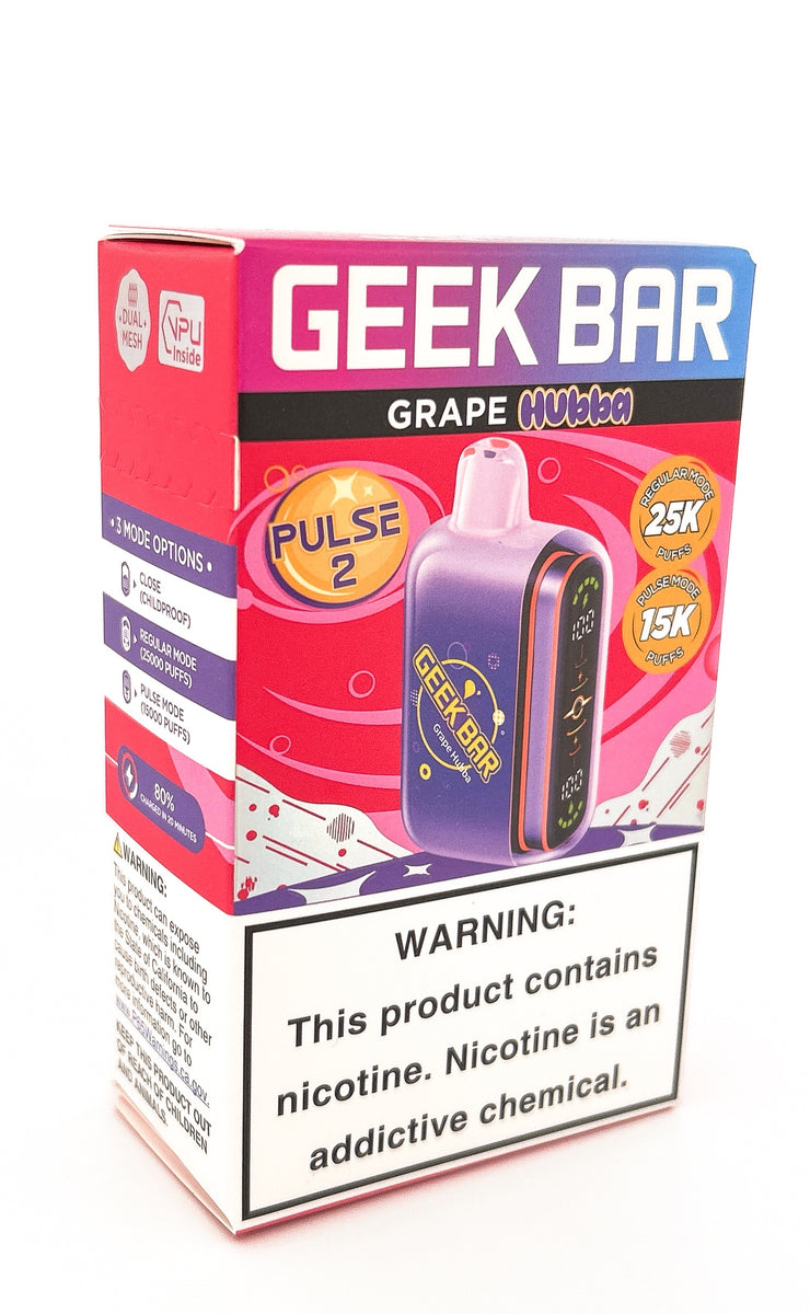 GEEK BAR PULSE 2 DISPOSABLE / GRAPE HUBBA / 50MG / 16ML / 15K PUFFS
