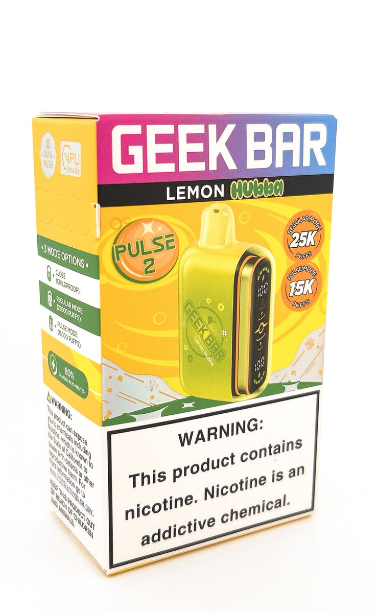 GEEK BAR PULSE 2 DISPOSABLE / LEMON HUBBA / 50MG / 16ML / 15K PUFFS
