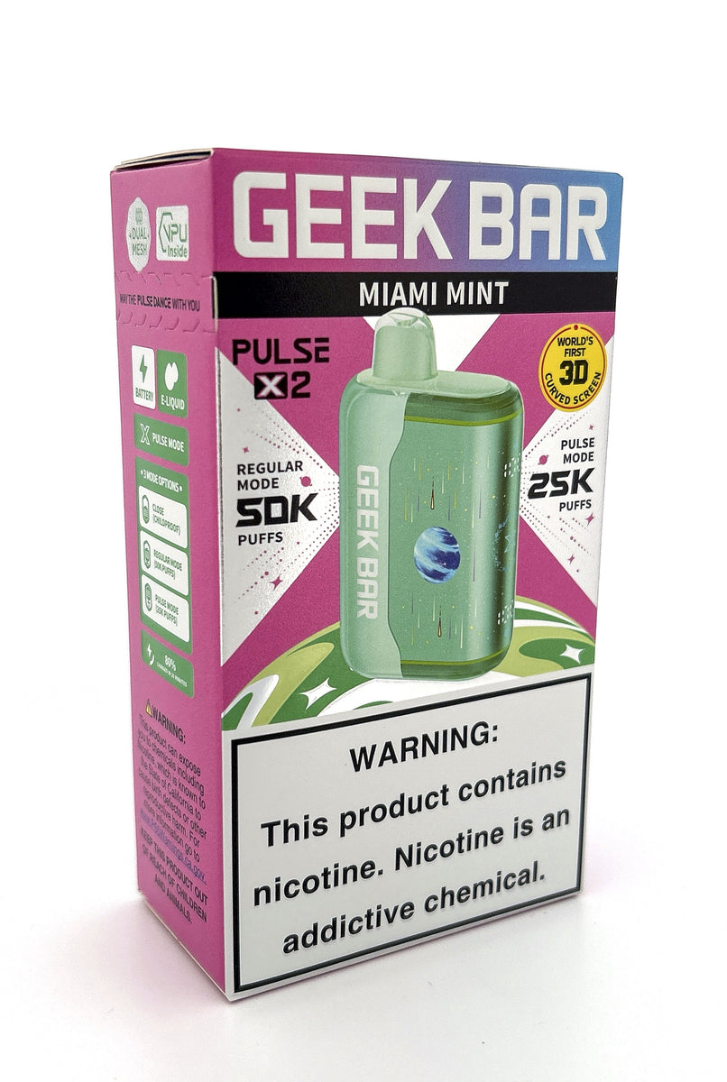 GEEK BAR PULSE X 2 DISPOSABLE / MIAMI MINT / 50MG / 18ML / 50K PUFFS