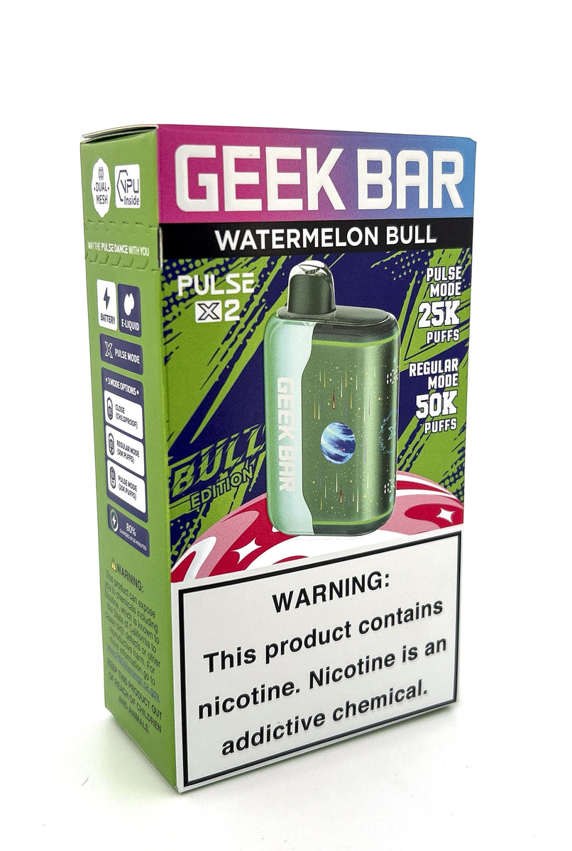 GEEK BAR PULSE X 2 DISPOSABLE / WATERMELON BULL / 50MG / 18ML / 50K PUFFS