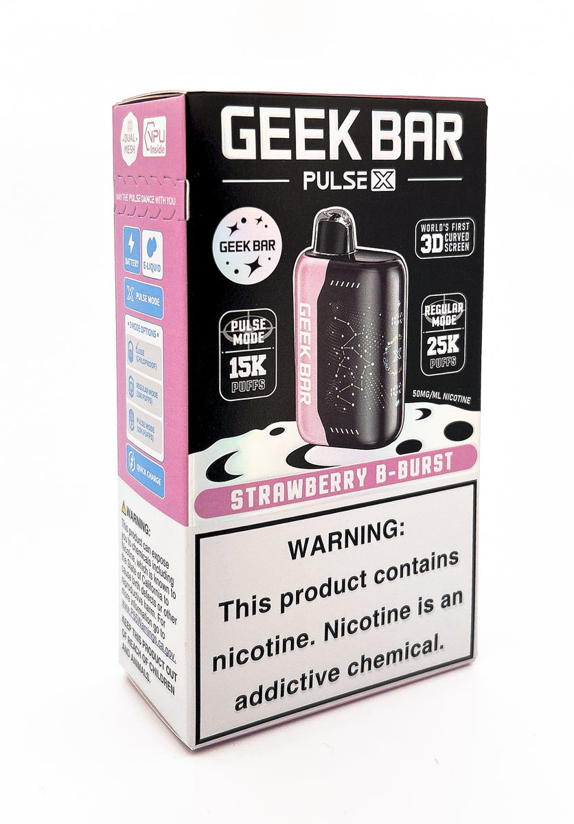GEEK BAR PULSE X DISPOSABLE / STRAWBERRY B-BURST / 50MG / 18ML