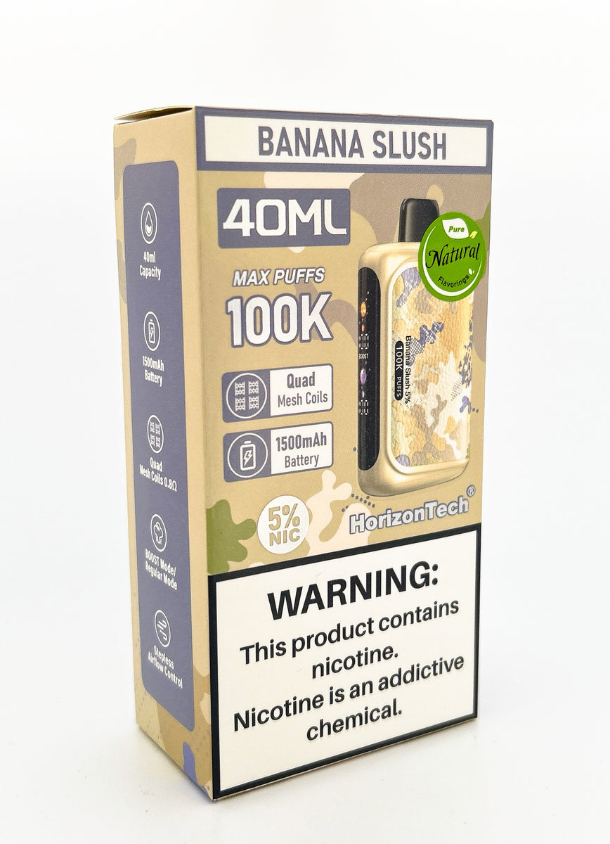 HORIZONTECH 100K DISPOSABLE / BANANA SLUSH / 50MG / 40ML / 100K PUFFS