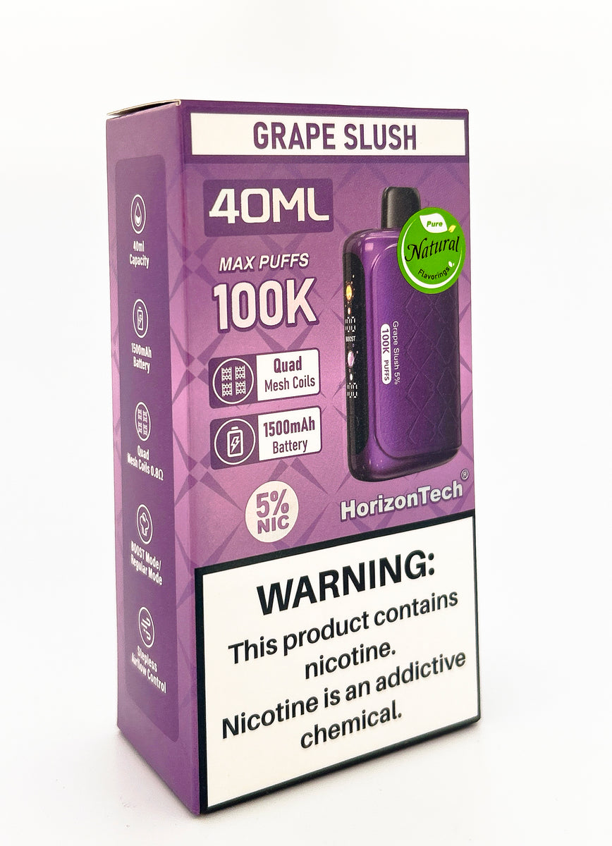 HORIZONTECH 100K DISPOSABLE / GRAPE SLUSH / 50MG / 40ML / 100K PUFFS