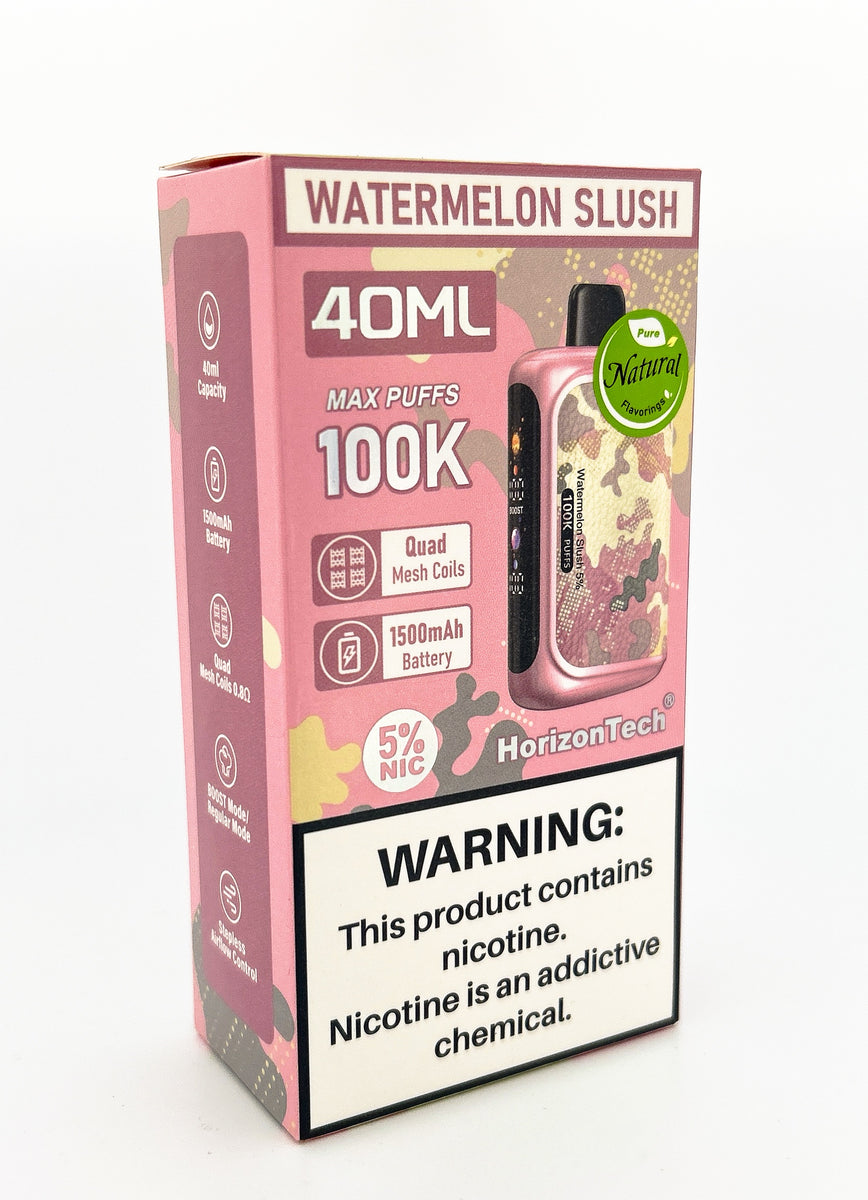 HORIZONTECH 100K DISPOSABLE / WATERMELON SLUSH / 50MG / 40ML / 100K PUFFS