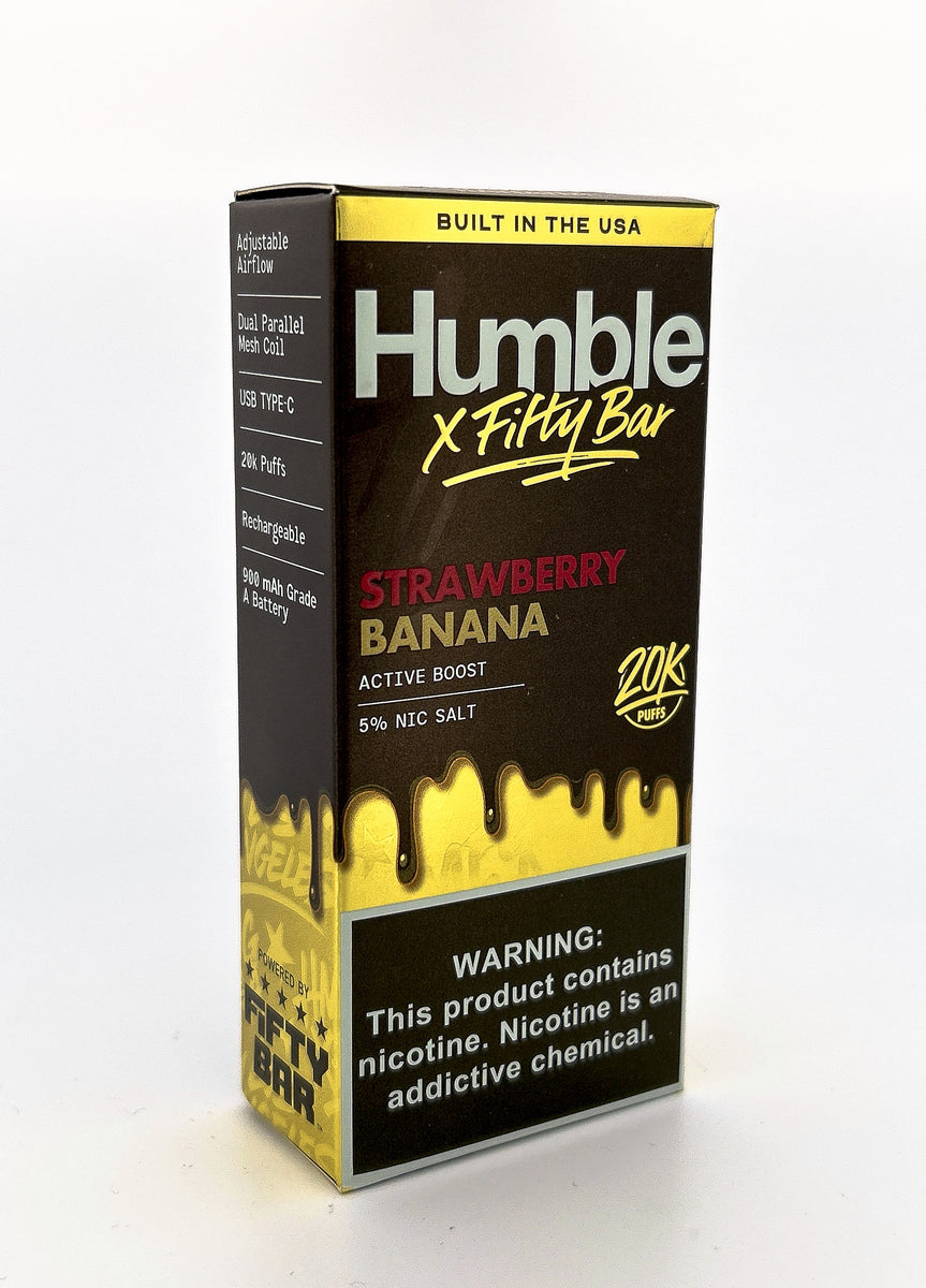 HUMBLE FIFTY BAR DISPOSABLE / STRAWBERRY BANANA / 50MG / 16ML / 20K PUFFS
