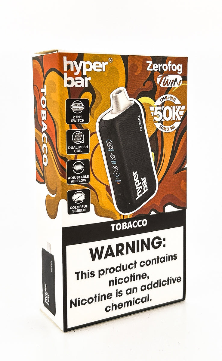 HYPERBAR ZERO FOG DISPOSABLE / TOBACCO / 50MG / 22ML / 50K PUFFS