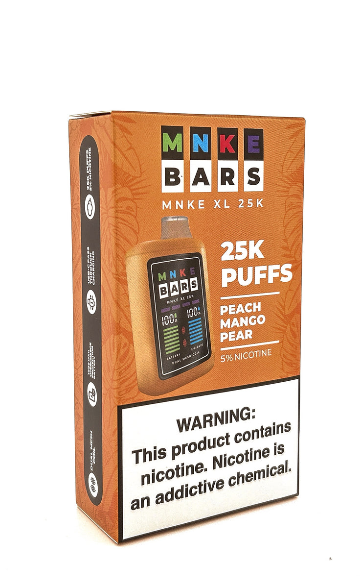 MNKE BARS XL DISPOSABLE / PEACH MANGO PEAR / 50MG / 9ML / 25K PUFFS
