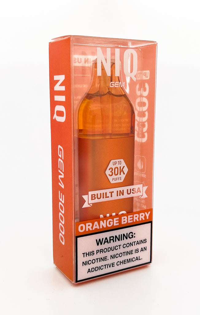 niq disposable vape GEM / ORANGE BERRY / 50MG / 16ML / 30K PUFFS – Vapor Lounge Select Flavor ::Blueberry Sour Raspberry Brand_GeekBar Discover the New Packman