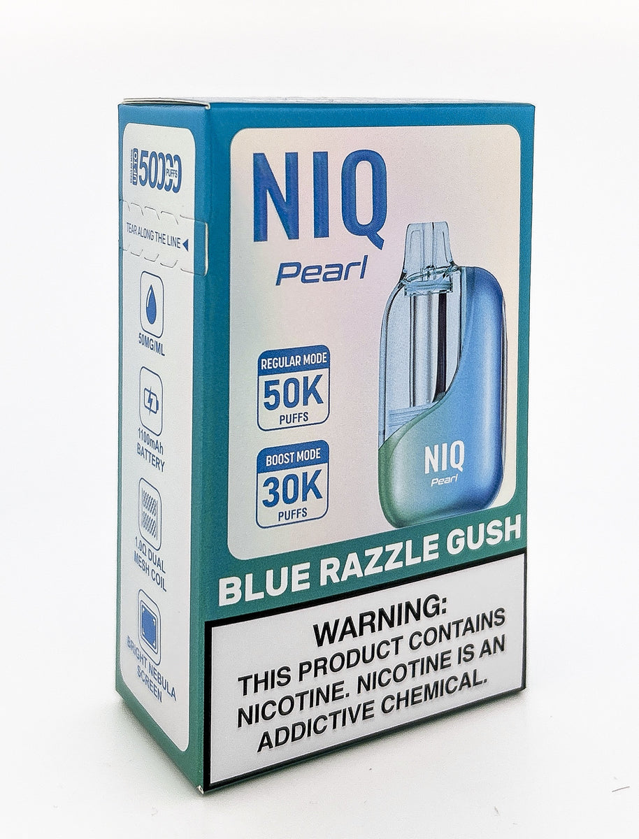 NiQ PEARL DISPOSABLE / BLUE RAZZLE GUSH / 50MG / 20ML / 50K PUFFS