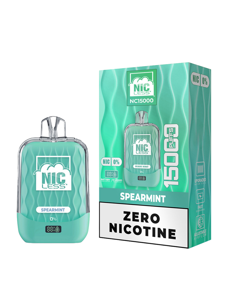 NIC LESS NC15000 DISPOSABLE / SPEARMINT / 00MG / 18ML / 15K PUFF Vapor Lounge NIC LESS NC15000 DISPOSABLE / SPEARMINT / 00MG / 18ML / 15K PUFF Vapor Lounge