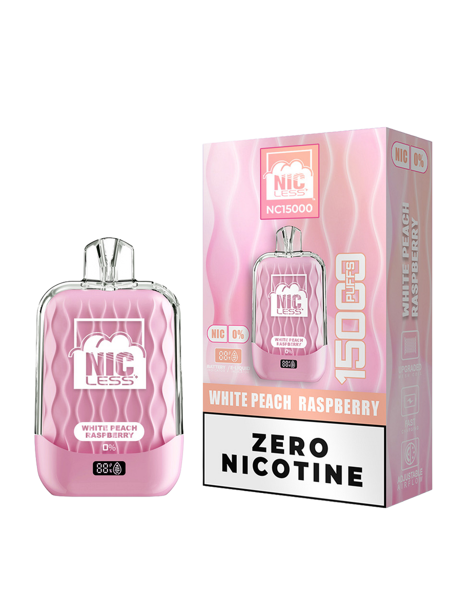 NIC LESS NC15000 DISPOSABLE / WHITE PEACH RASPBERRY / 00MG / 18ML / 15K PUFF