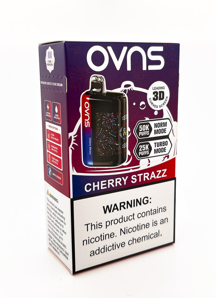 cherry strazz vape flavor OVNS FIREWORK DISPOSABLE / / 50MG / 23ML / 50K PUFFS – Vapor Lounge raz vape Flavor:Cherry Paradise Strawberry Custard - The