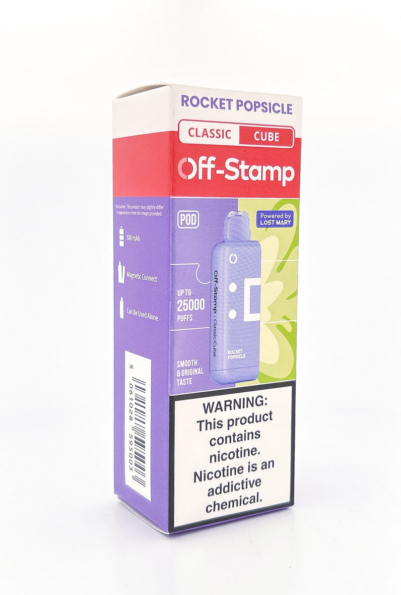 OFF STAMP X CUBE POD DISPOSABLE / ROCKET FREEZE / 50MG / 18ML / 25K PUFFS