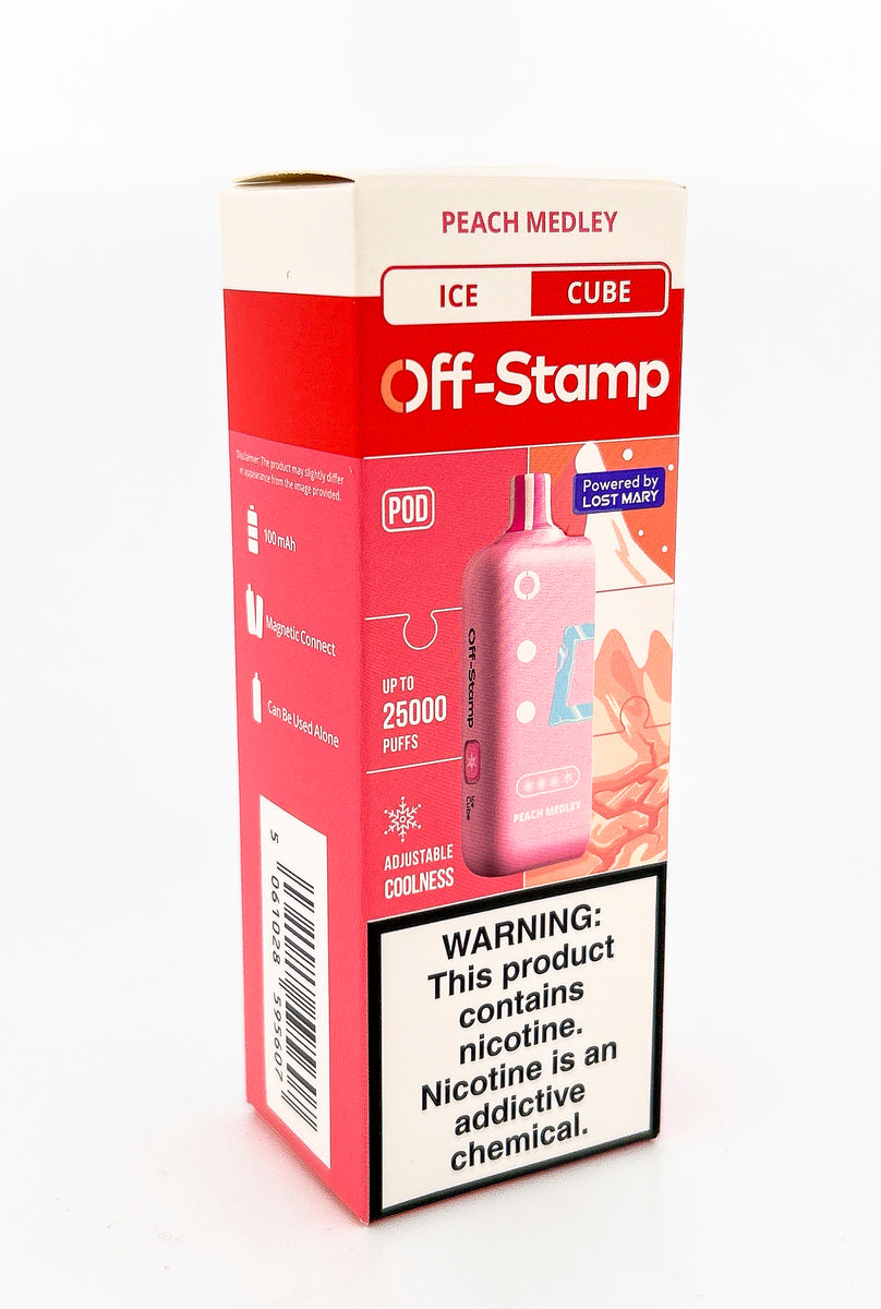 OFF STAMP X CUBE POD DISPOSABLE / PEACH MEDLEY / 50MG / 18ML / 25K PUFFS