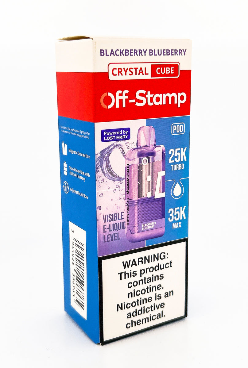 OFF STAMP X CUBE CRYSTAL POD DISPOSABLE / BLACKBERRY BLUEBERRY / 50MG / 18ML / 25K PUFFS