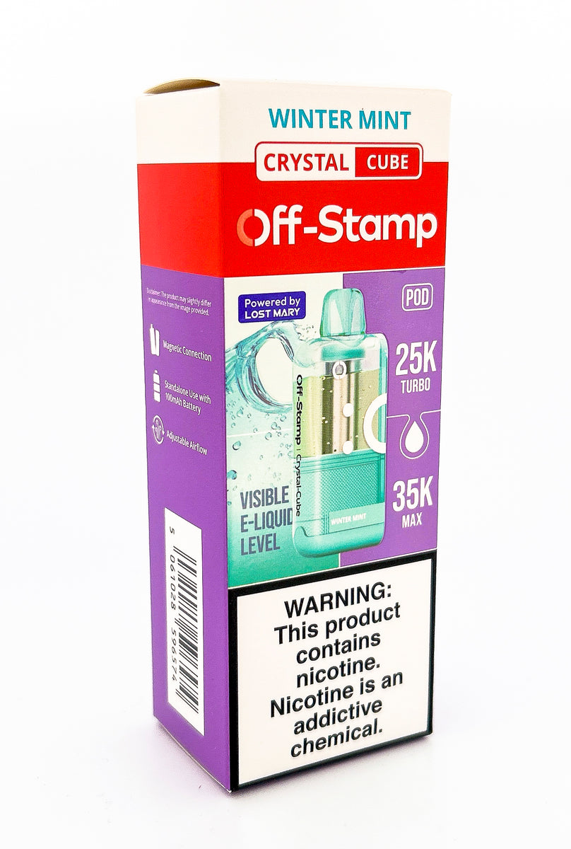 OFF STAMP X CUBE CRYSTAL POD DISPOSABLE / WINTER MINT / 50MG / 18ML / 25K PUFFS