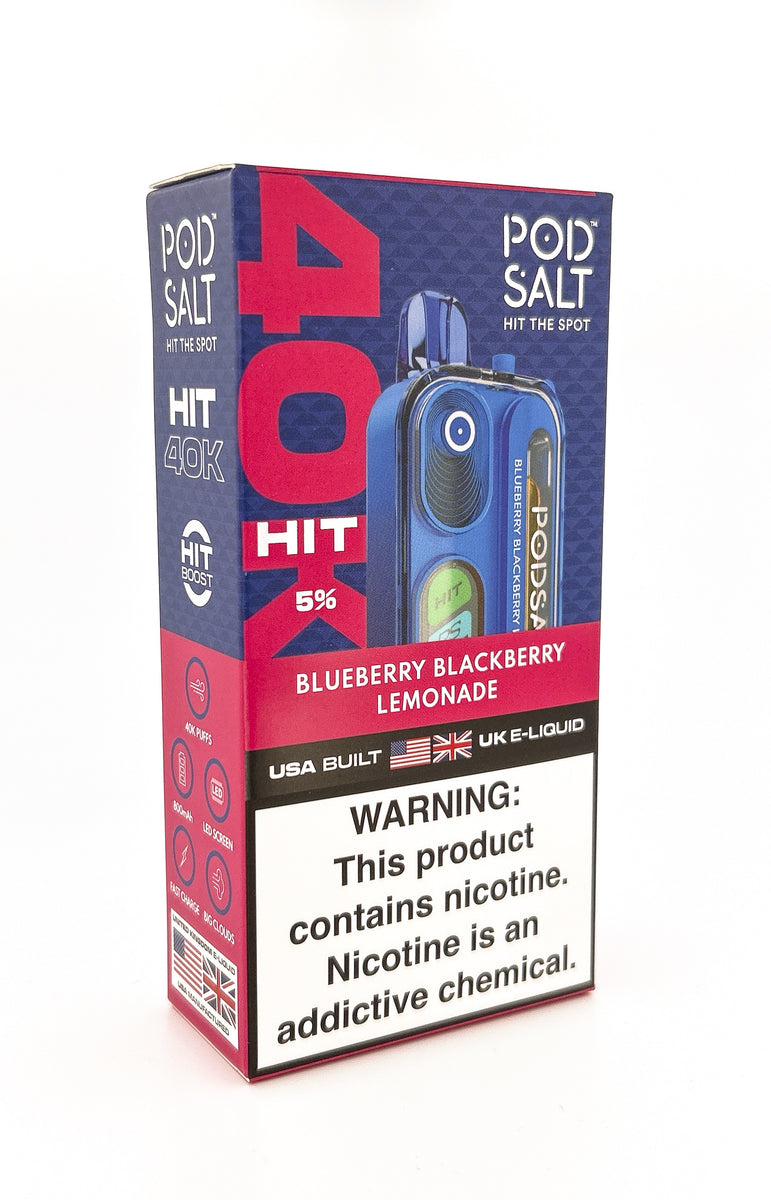POD SALT HIT 40K DISPOSABLE / BLUEBERRY BLACKBERRY LEMONADE / 50MG / 18ML / 40K PUFFS