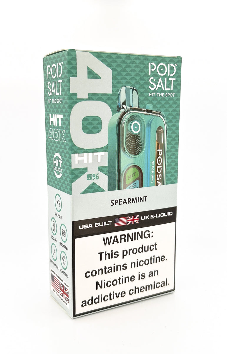 POD SALT HIT 40K DISPOSABLE / SPEARMINT / 50MG / 18ML / 40K PUFFS
