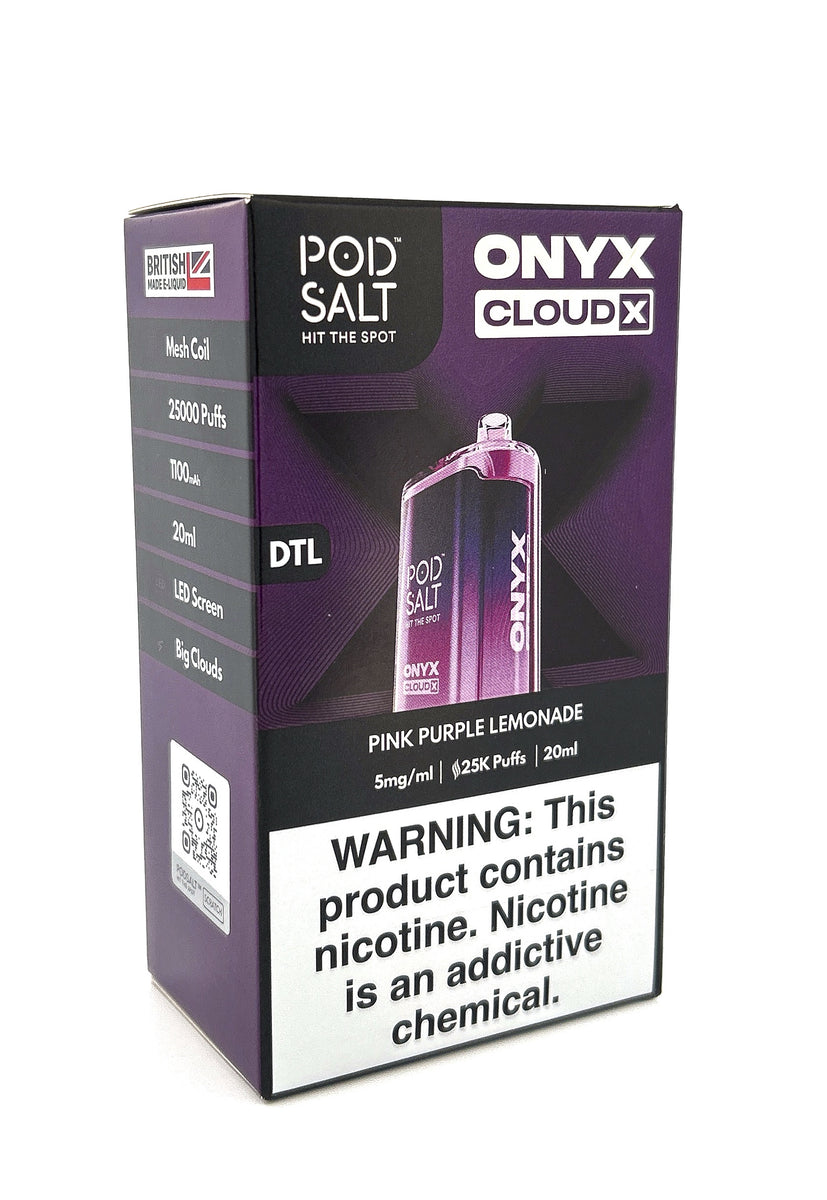 POD SALT ONYX CLOUD X DISPOSABLE / PINK PURPLE LEMONADE / 5MG / 20ML / 25K PUFFS