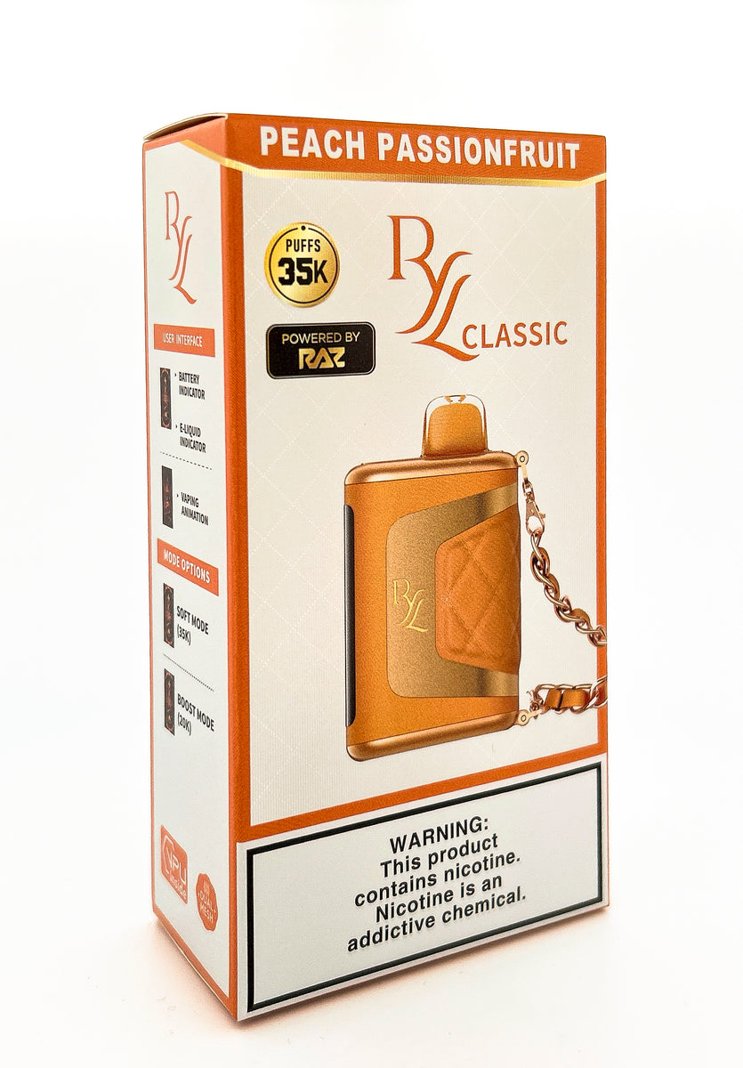 RAZ RYL DISPOSABLE / PEACH PASSIONFRUIT / 50MG / 16.5ML / 35K PUFFS