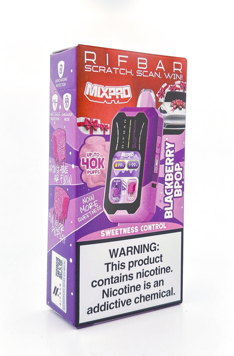 RIFBAR MIXPRO DISPOSABLE / BLACKBERRY B-POP / 50MG / 18ML / 40K PUFF