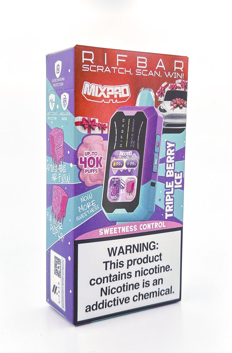 RIFBAR MIXPRO DISPOSABLE / TRIPLE BERRY ICE / 50MG / 18ML / 40K PUFF