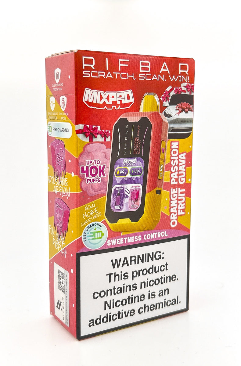 RIFBAR MIXPRO DISPOSABLE / ORANGE PASSION FRUIT GUAVA / 50MG / 18ML / 40K PUFF