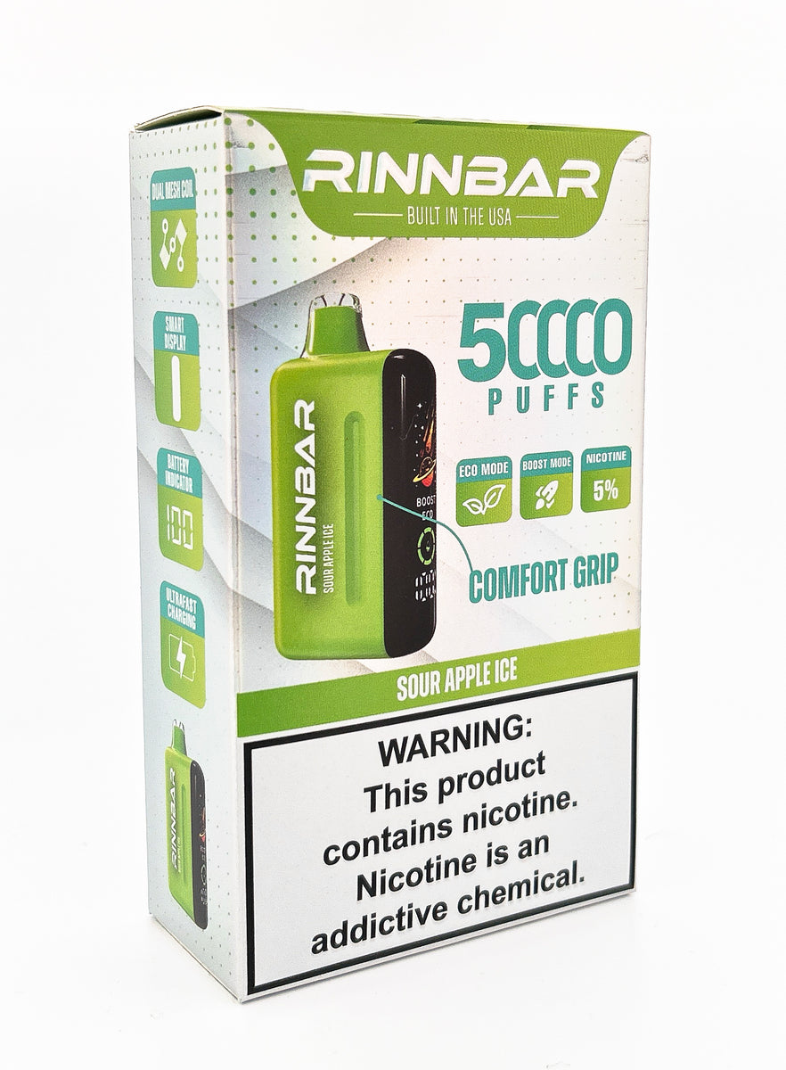 RINNBAR DISPOSABLE / SOUR APPLE ICE / 50MG / 22ML / 50K PUFFS