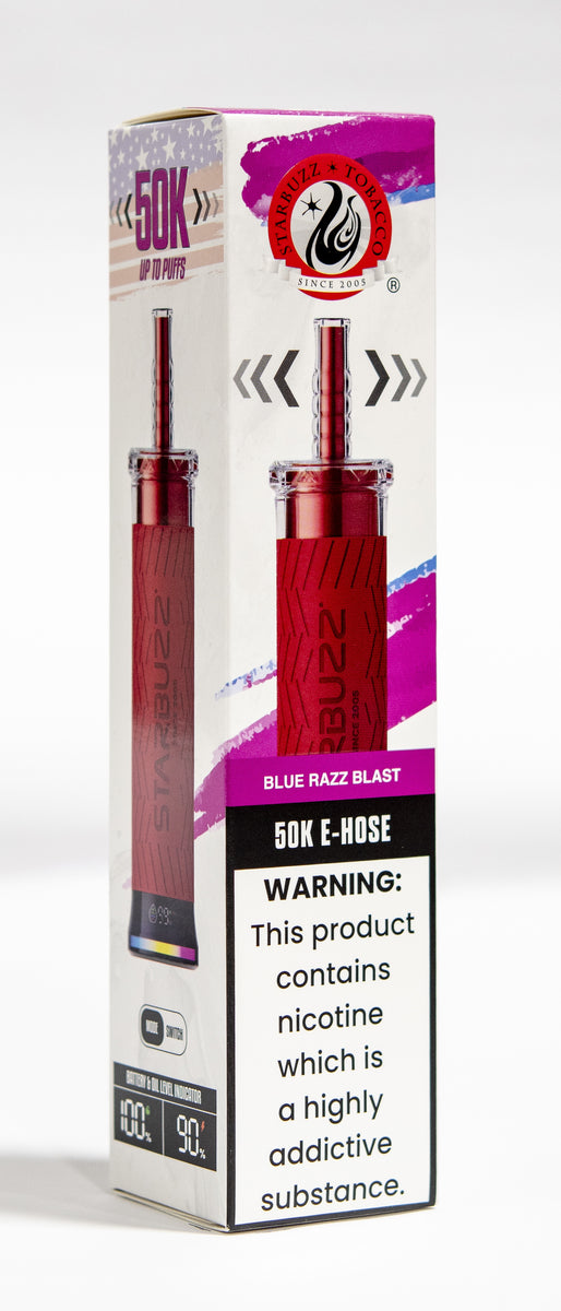 STARBUZZ E-HOSE 50K DISPOSABLE / BLUE RAZZ BLAST / 6MG / 40ML / 50K PUFFS