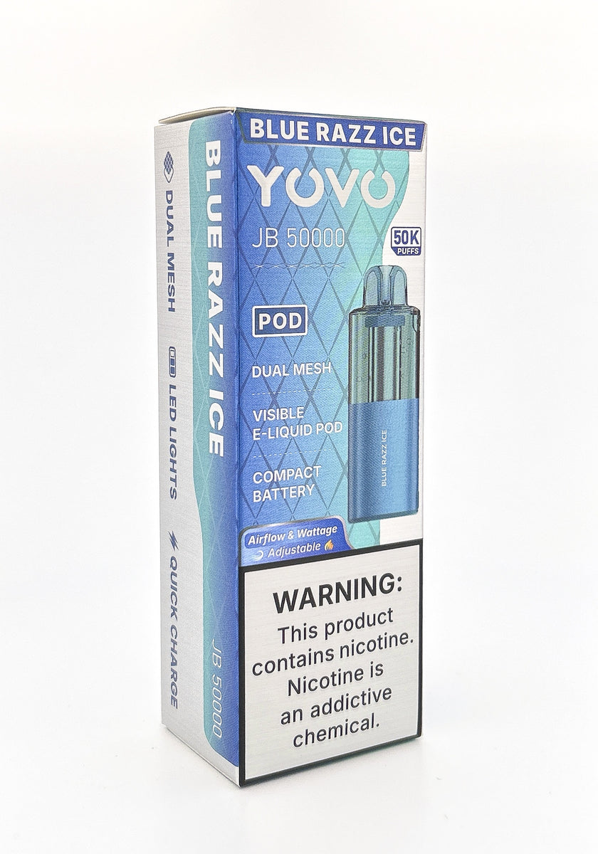 YOVO JB50000 POD DISPOSABLE / BLUE RAZZ ICE / 50MG / 15ML / 50K PUFF