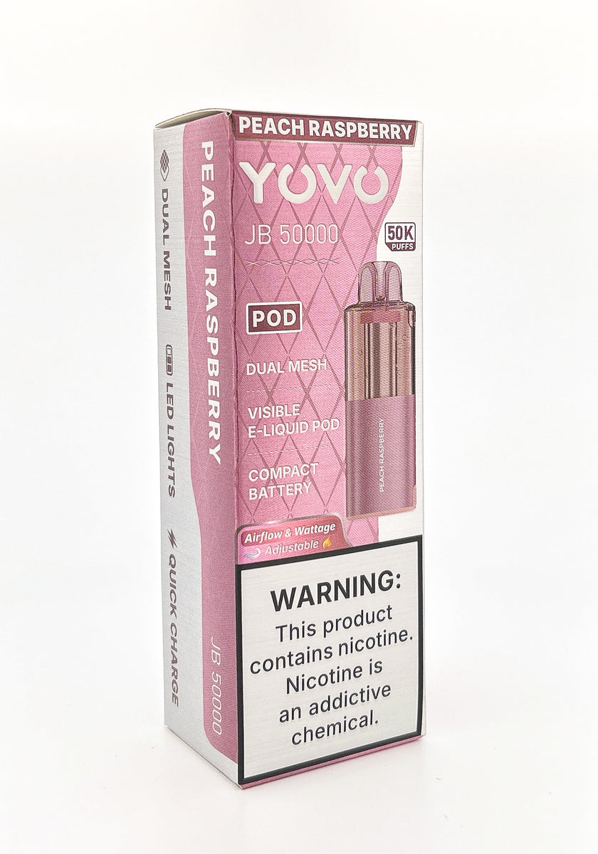 YOVO JB50000 POD DISPOSABLE / PEACH RASPBERRY / 50MG / 15ML / 50K PUFF