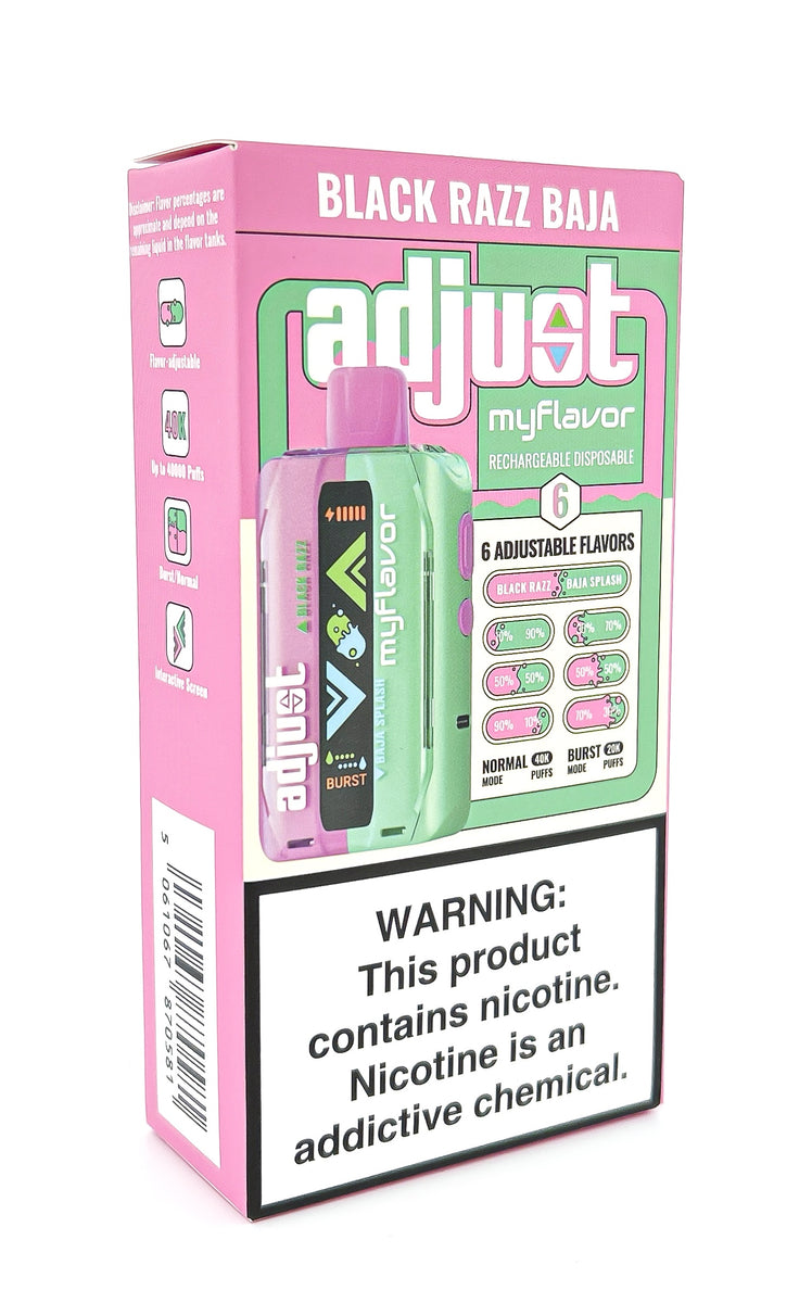 ADJUST MYFLAVOR DISPOSABLE / BLACK RAZZ BAJA SPLASH / 50MG / 20ML / 40K PUFFS