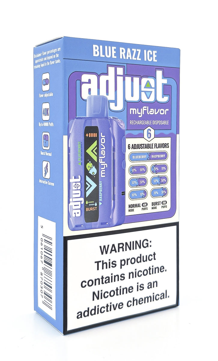 ADJUST MYFLAVOR DISPOSABLE / BLUE RAZZ ICE / 50MG / 20ML