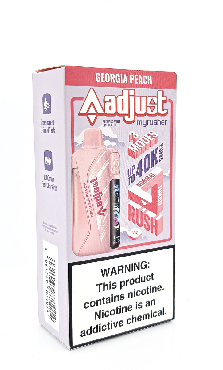ADJUST MYRUSHER DISPOSABLE / GEORGIA PEACH / 50MG / 20ML / 40K PUFFS
