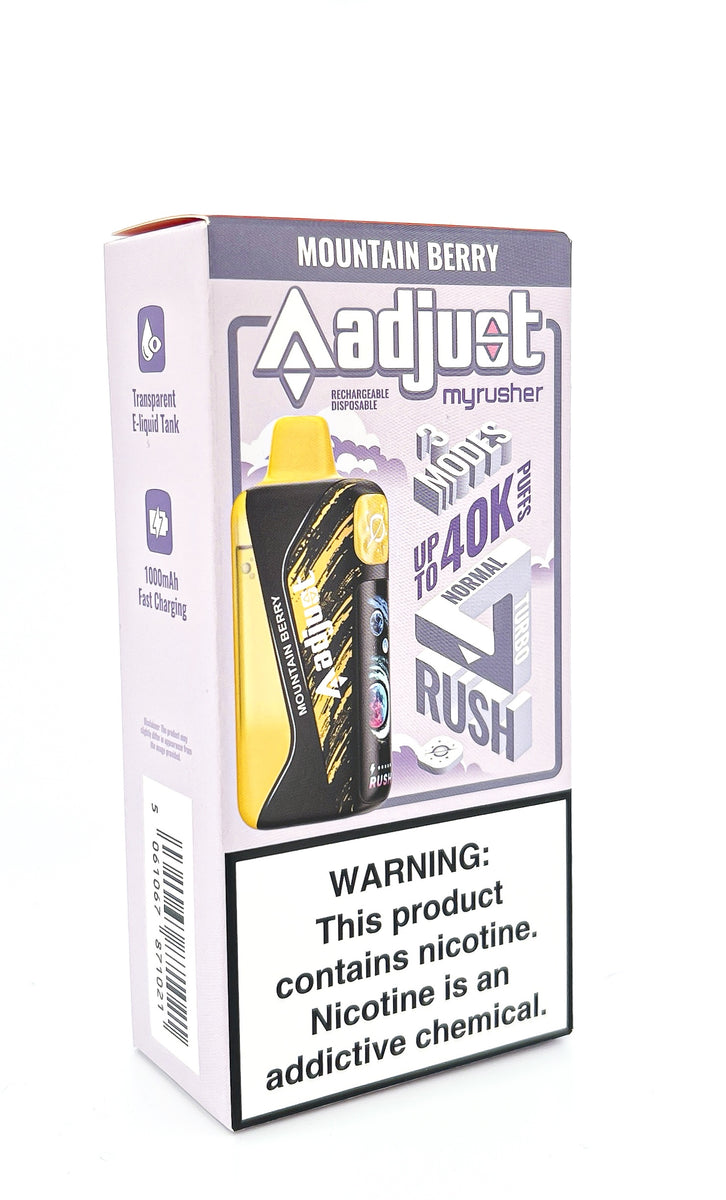ADJUST MYRUSHER DISPOSABLE / MOUNTAIN BERRY / 50MG / 20ML / 40K PUFFS