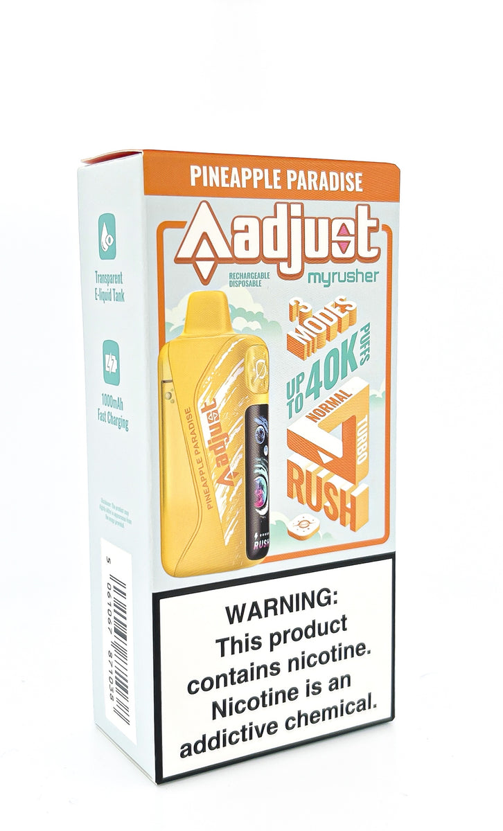 ADJUST MYRUSHER DISPOSABLE / PINEAPPLE PARADISE / 50MG / 20ML / 40K PUFFS