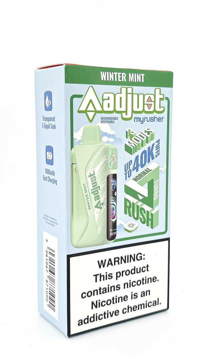 ADJUST MYRUSHER DISPOSABLE / WINTER MINT / 50MG / 20ML / 40K PUFFS