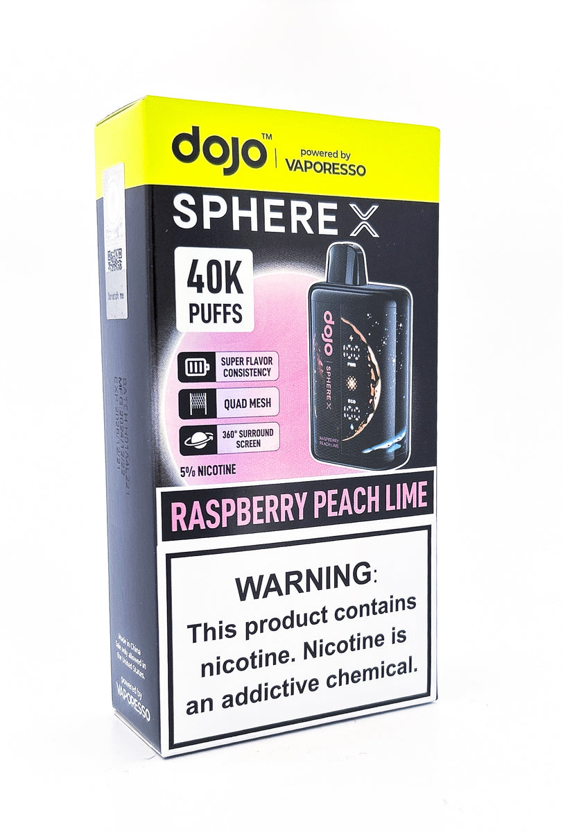 DOJO SPHERE X DISPOSABLE / RASPBERRY PEACH LIME / 50MG / 20ML / 40K PUFFS