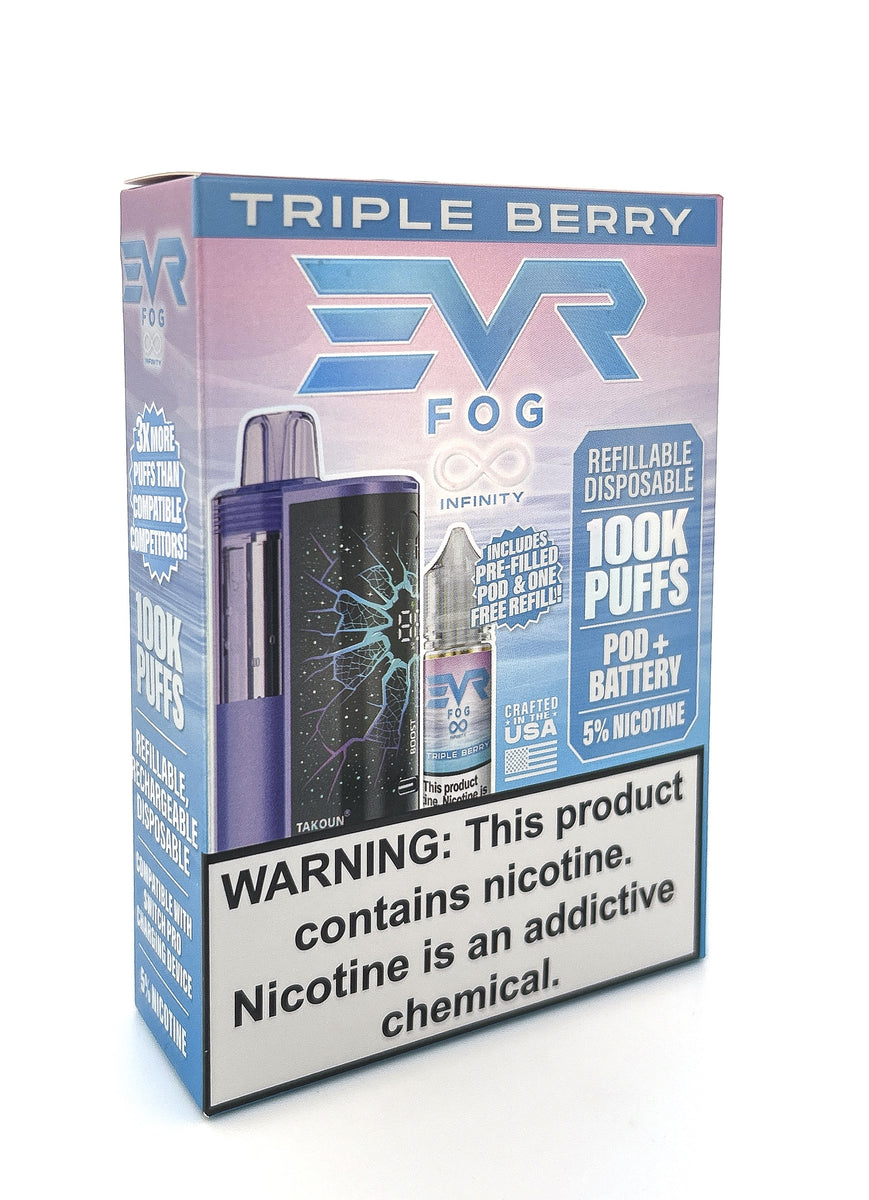 EVR FOG INFINITY DISPOSABLE KIT / TRIPLE BERRY / 50MG / 30ML / 100K PUFFS