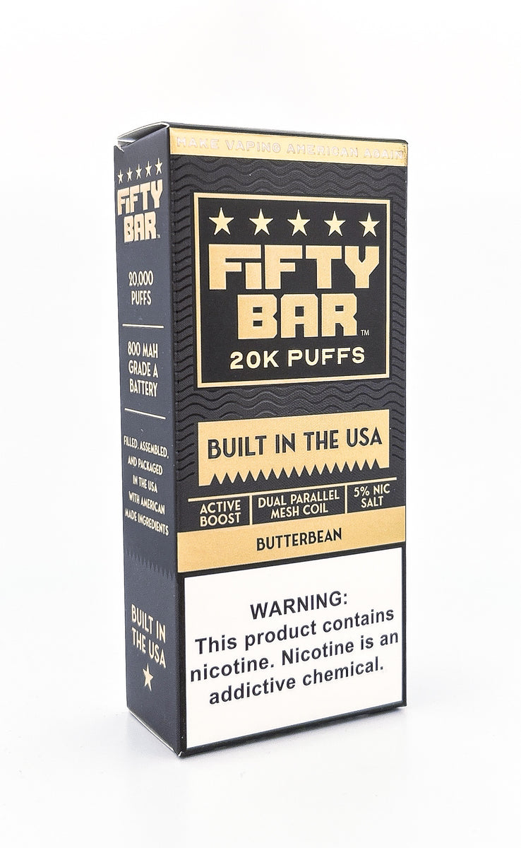 FIFTY BAR V2 DISPOSABLE / BUTTERBEAN / 50MG / 16ML / 20K PUFFS
