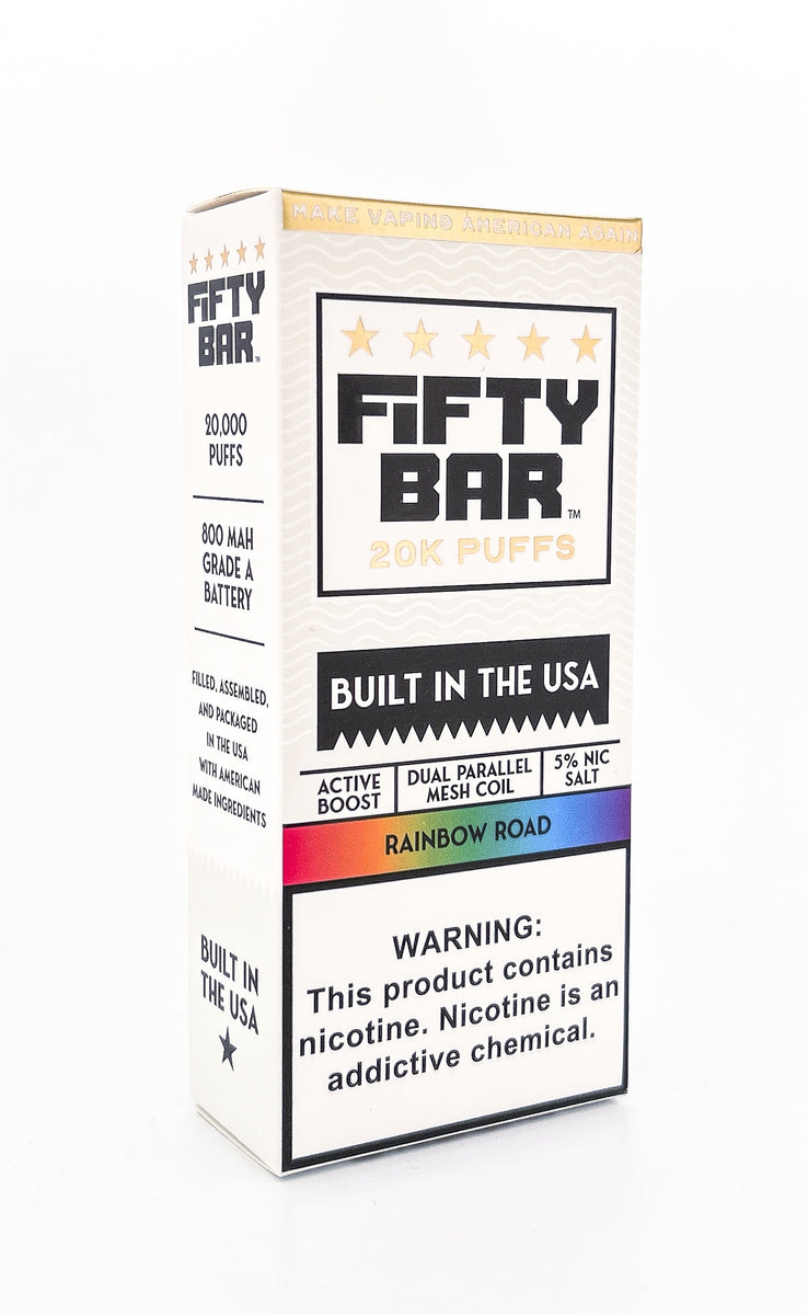 FIFTY BAR V2 DISPOSABLE / RAINBOW ROAD / 50MG / 16ML / 20K PUFFS