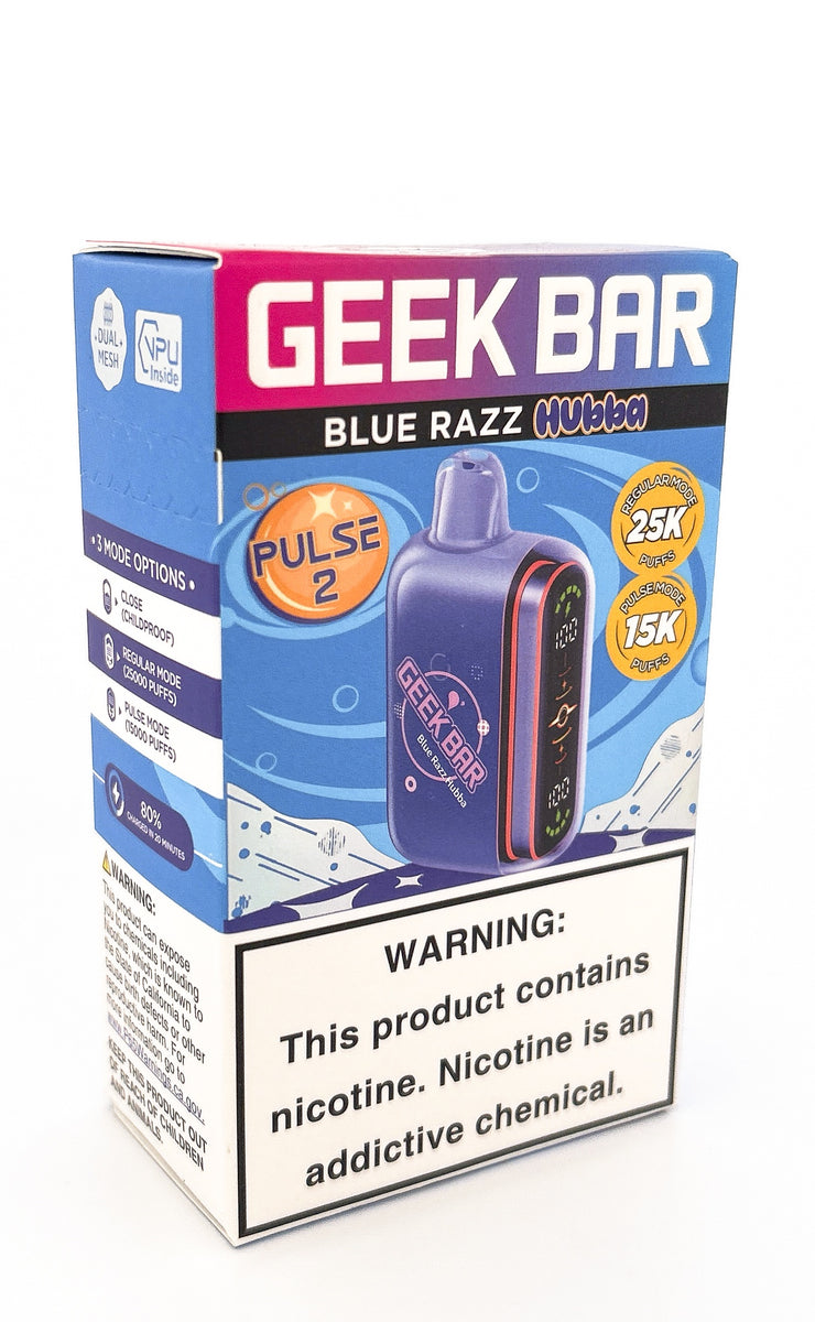 GEEK BAR PULSE 2 DISPOSABLE / BLUE RAZZ HUBBA / 50MG / 16ML / 15K PUFFS