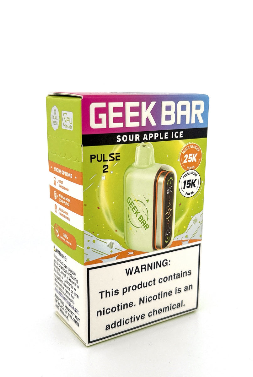 GEEK BAR PULSE 2 DISPOSABLE / SOUR APPLE ICE / 50MG / 16ML / 50K PUFFS