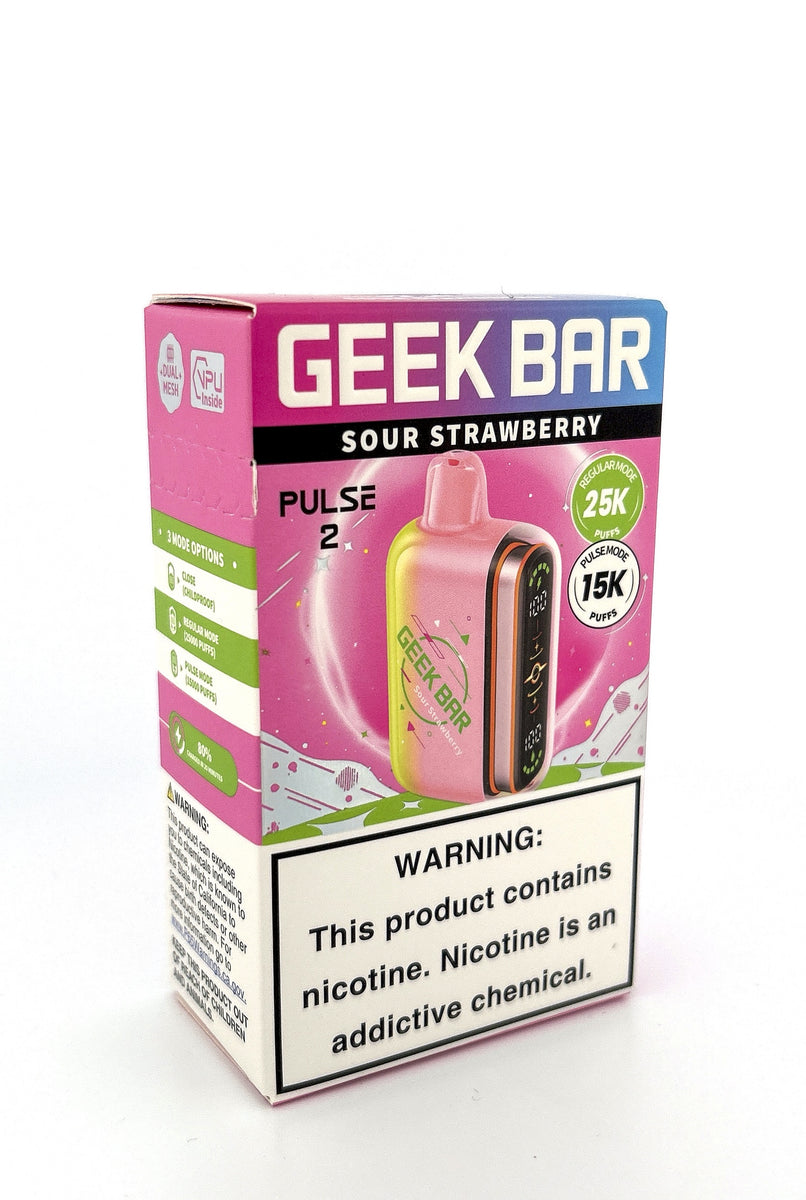 GEEK BAR PULSE 2 DISPOSABLE / SOUR STRAWBERRY / 50MG / 16ML / 15K PUFFS